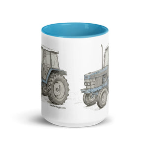 The Tractor Mugs Store Ford 6640 Pencil Sketch | Mug with Color Inside Quality Farmers Merch