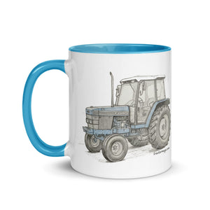 The Tractor Mugs Store Ford 6640 Pencil Sketch | Mug with Color Inside Quality Farmers Merch
