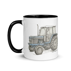 The Tractor Mugs Store Ford 6640 Pencil Sketch | Mug with Color Inside Quality Farmers Merch