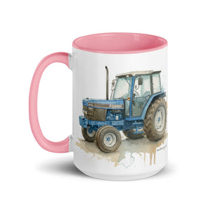 The Tractor Mugs Store Ford 6640 Watercolor | Mug with Color Inside Quality Farmers Merch
