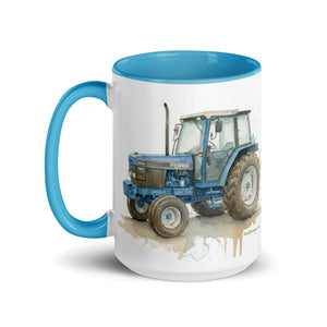 The Tractor Mugs Store Ford 6640 Watercolor | Mug with Color Inside Quality Farmers Merch