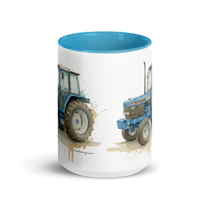 The Tractor Mugs Store Ford 6640 Watercolor | Mug with Color Inside Quality Farmers Merch