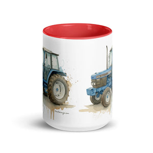 The Tractor Mugs Store Ford 6640 Watercolor | Mug with Color Inside Quality Farmers Merch