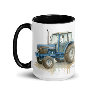 The Tractor Mugs Store Ford 6640 Watercolor | Mug with Color Inside Quality Farmers Merch