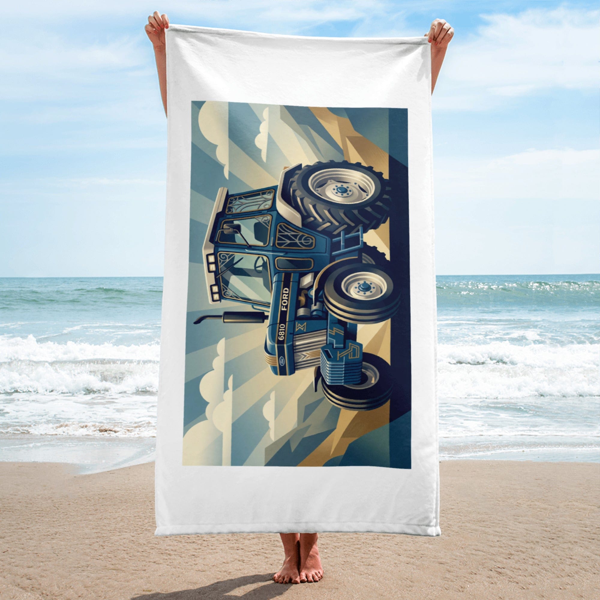 The Tractor Mugs Store Ford 6810 2WD | Art Deco Towel Quality Farmers Merch