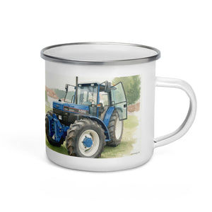 The Tractor Mugs Store Ford 7840 Watercolor | Enamel Mug Quality Farmers Merch
