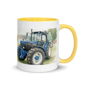 The Tractor Mugs Store Ford 7840 Watercolor | Mug with Color Inside Quality Farmers Merch