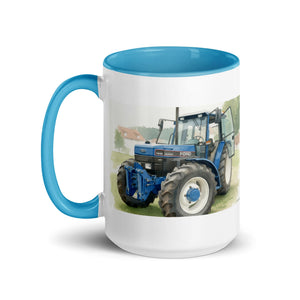 The Tractor Mugs Store Ford 7840 Watercolor | Mug with Color Inside Quality Farmers Merch
