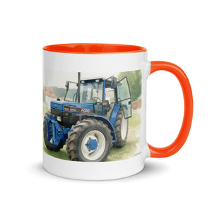 The Tractor Mugs Store Ford 7840 Watercolor | Mug with Color Inside Quality Farmers Merch