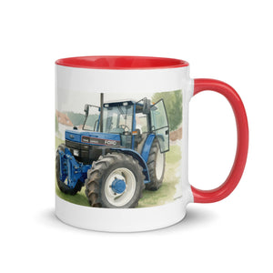 The Tractor Mugs Store Ford 7840 Watercolor | Mug with Color Inside Quality Farmers Merch