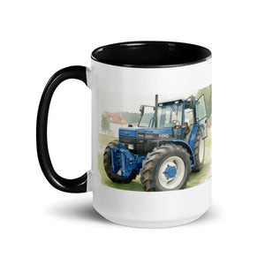 The Tractor Mugs Store Ford 7840 Watercolor | Mug with Color Inside Quality Farmers Merch