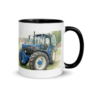 The Tractor Mugs Store Ford 7840 Watercolor | Mug with Color Inside Quality Farmers Merch