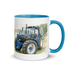 The Tractor Mugs Store Ford 7840 Watercolor | Mug with Color Inside Quality Farmers Merch