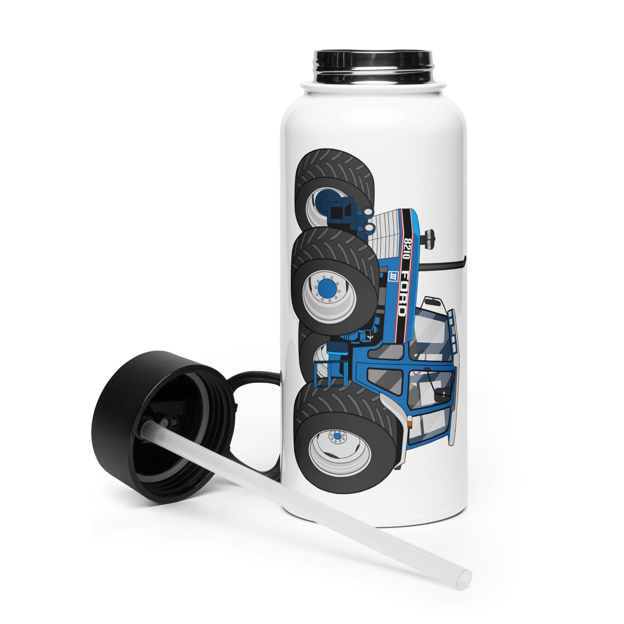 The Tractor Mugs Store Ford 8210 4WD  | Stainless Steel Water Bottle Quality Farmers Merch