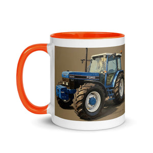 The Tractor Mugs Store Ford 8340 Oil Painting | Mug with Color Inside Quality Farmers Merch