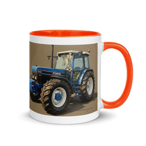 The Tractor Mugs Store Ford 8340 Oil Painting | Mug with Color Inside Quality Farmers Merch