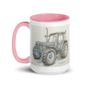 The Tractor Mugs Store Ford 8340 Pencil Sketch | Mug with Color Inside Quality Farmers Merch