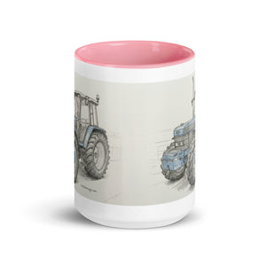 The Tractor Mugs Store Ford 8340 Pencil Sketch | Mug with Color Inside Quality Farmers Merch