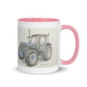 The Tractor Mugs Store Ford 8340 Pencil Sketch | Mug with Color Inside Quality Farmers Merch