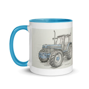 The Tractor Mugs Store Ford 8340 Pencil Sketch | Mug with Color Inside Quality Farmers Merch