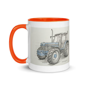 The Tractor Mugs Store Ford 8340 Pencil Sketch | Mug with Color Inside Quality Farmers Merch