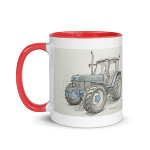 The Tractor Mugs Store Ford 8340 Pencil Sketch | Mug with Color Inside Quality Farmers Merch