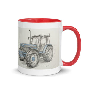 The Tractor Mugs Store Ford 8340 Pencil Sketch | Mug with Color Inside Quality Farmers Merch