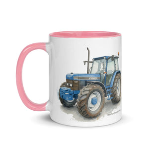The Tractor Mugs Store Ford 8340 Watercolor | Mug with Color Inside Quality Farmers Merch