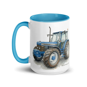 The Tractor Mugs Store Ford 8340 Watercolor | Mug with Color Inside Quality Farmers Merch