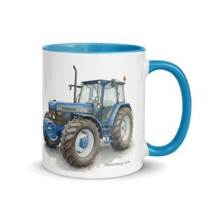 The Tractor Mugs Store Ford 8340 Watercolor | Mug with Color Inside Quality Farmers Merch