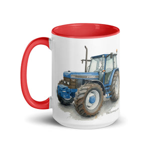 The Tractor Mugs Store Ford 8340 Watercolor | Mug with Color Inside Quality Farmers Merch