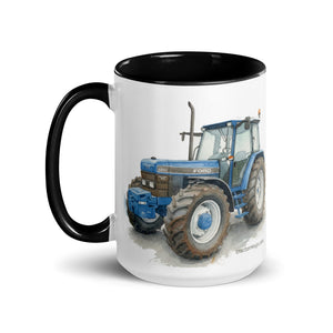 The Tractor Mugs Store Ford 8340 Watercolor | Mug with Color Inside Quality Farmers Merch