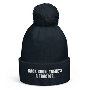 The Tractor Mugs Store French Navy Back Soon. There's a Tractor. | Pom-Pom Beanie Quality Farmers Merch