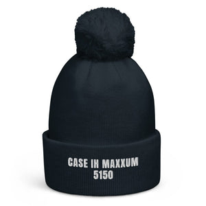 The Tractor Mugs Store French Navy Case IH Maxxum 5150 | Pom-Pom Beanie Quality Farmers Merch