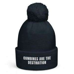 The Tractor Mugs Store French Navy Combines Are the Destination | Pom-Pom Beanie Quality Farmers Merch