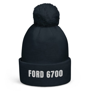 The Tractor Mugs Store French Navy Ford 6700 | Pom-Pom Beanie Quality Farmers Merch