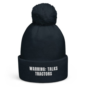The Tractor Mugs Store French Navy Warning: Talks Tractors | Pom-Pom Beanie Quality Farmers Merch