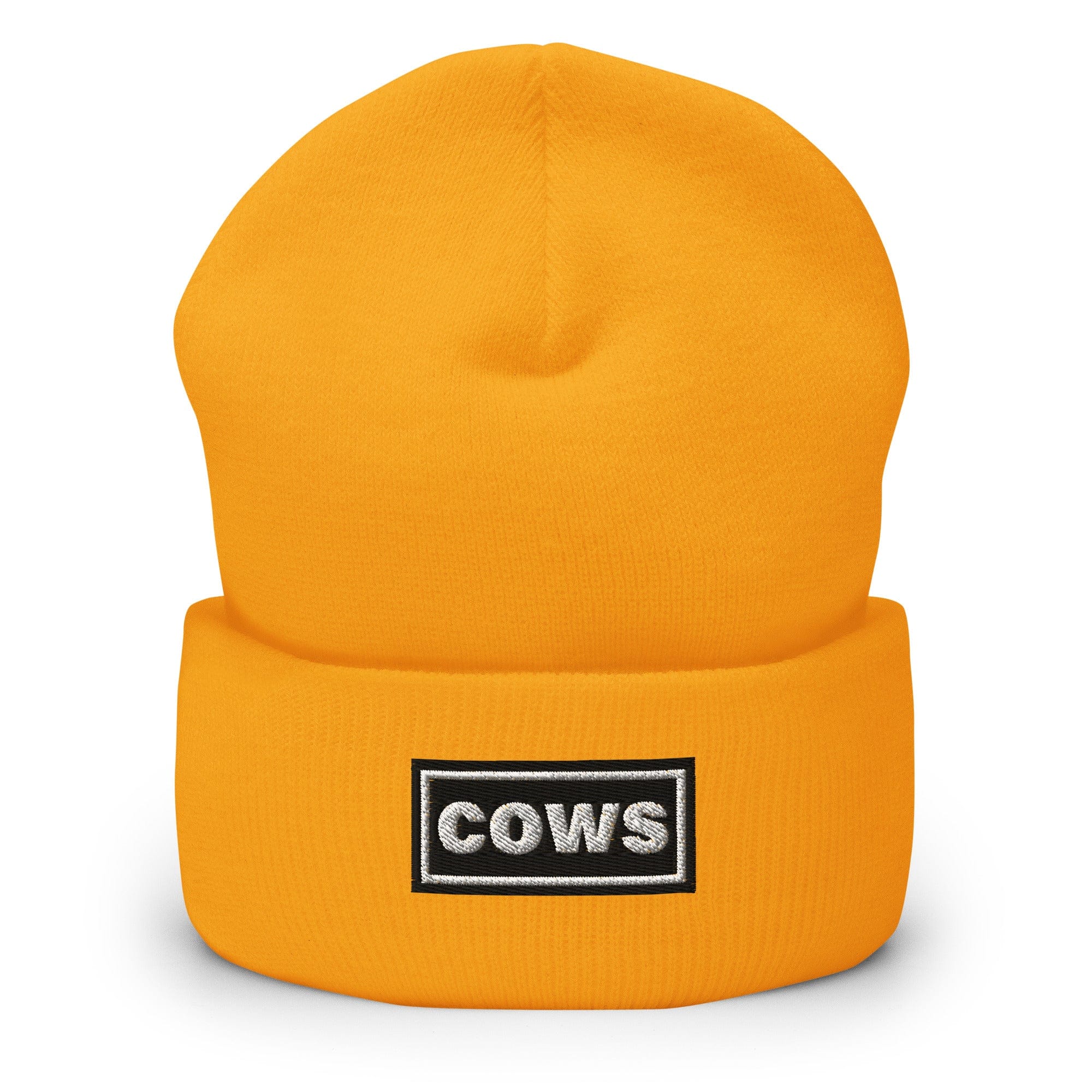 The Tractor Mugs Store Gold OASIS Style 'Cows' | Cuffed Beanie Quality Farmers Merch
