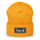 The Tractor Mugs Store Gold OASIS Style 'Ford' Cuffed Beanie Quality Farmers Merch