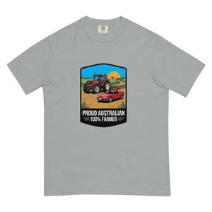 The Tractor Mugs Store Granite FIATAGRI F140 PROUD AUSTRALIAN 100% FARMER Bright | Unisex Premium T-shirt Quality Farmers Merch