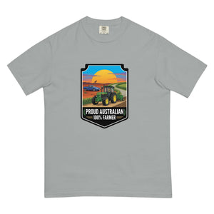 The Tractor Mugs Store Granite John Deere 3350 PROUD AUSTRALIAN 100% FARMER Bright | Unisex Premium T-shirt Quality Farmers Merch