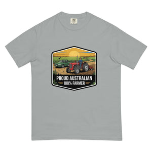 The Tractor Mugs Store Granite Massey Ferguson 35X PROUD AUSTRALIAN 100% FARMER Bright | Unisex Premium T-shirt Quality Farmers Merch
