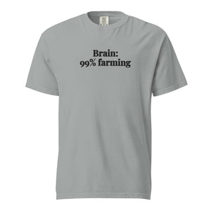 The Tractor Mugs Store Granite / S Brain: 99% Farming | Unisex Premium T-shirt Quality Farmers Merch