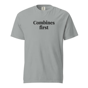 The Tractor Mugs Store Granite / S Combines First | Unisex Premium T-shirt Quality Farmers Merch