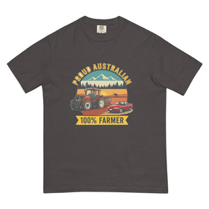 The Tractor Mugs Store Graphite FIATAGRI F130 PROUD AUSTRALIAN 100% FARMER Outdoor | Unisex Premium T-shirt Quality Farmers Merch