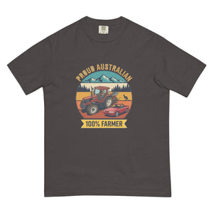 The Tractor Mugs Store Graphite FIATAGRI F140 PROUD AUSTRALIAN 100% FARMER Outdoor | Unisex Premium T-shirt Quality Farmers Merch