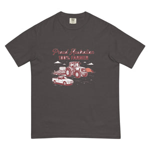 The Tractor Mugs Store Graphite John Deere 6930 PROUD AUSTRALIAN 100% FARMER Two Tone | Unisex Premium T-shirt Quality Farmers Merch