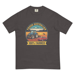 The Tractor Mugs Store Graphite New Holland T7.225 PROUD AUSTRALIAN 100% FARMER Outdoor | Unisex Premium T-shirt Quality Farmers Merch