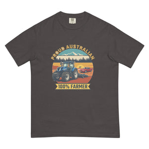 The Tractor Mugs Store Graphite New Holland T7.225 PROUD AUSTRALIAN 100% FARMER Outdoor | Unisex Premium T-shirt Quality Farmers Merch