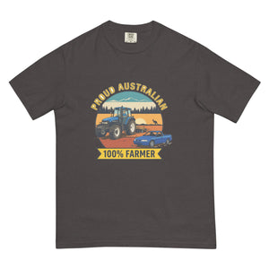 The Tractor Mugs Store Graphite New Holland TM 135 PROUD AUSTRALIAN 100% FARMER Outdoor | Unisex Premium T-shirt Quality Farmers Merch